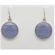 Earrings Agate Blue Lace Round Drop 